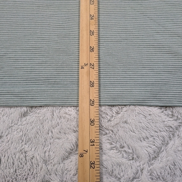 Lululemon Shirt Men's L Green White Teal Stripe Metal Vent Tech Slim Fit Gym - Picture 4 of 7